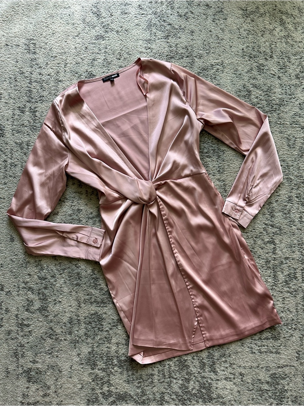 Satin wrap dress long sleeve